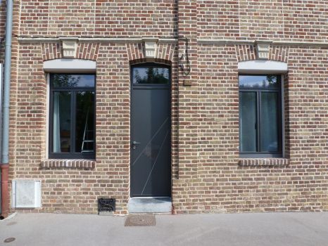 fenêtres porte aluminium noir sablé